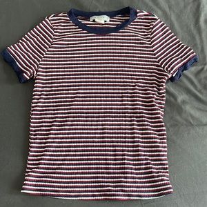 Striped cropped tee